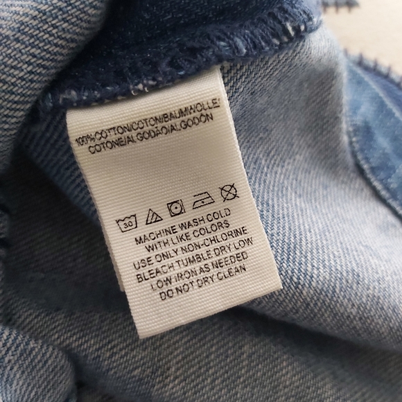 FREE PEOPLE blue denim jean skirt mini button down front - Picture 11 of 13